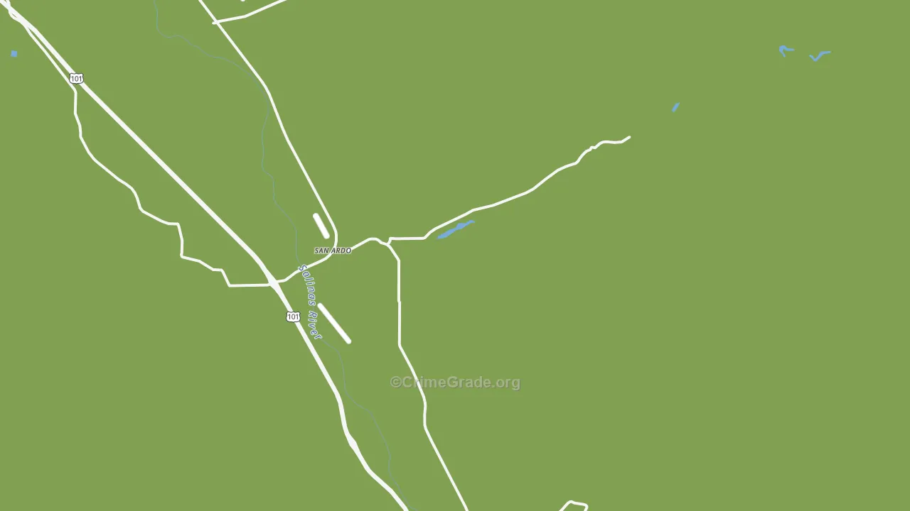 San Ardo, CA Map of Robbery Rates