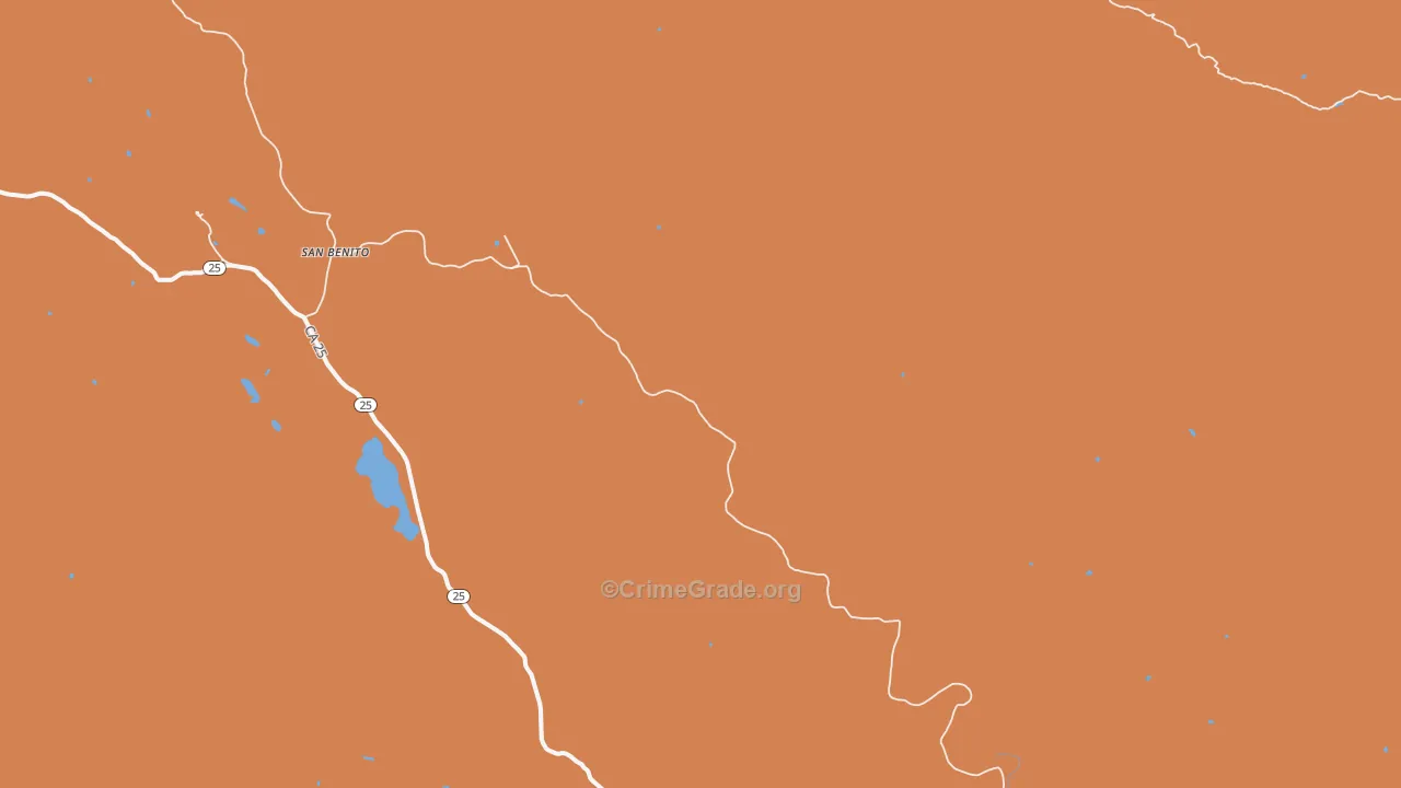 San Benito, CA Map of Robbery Rates