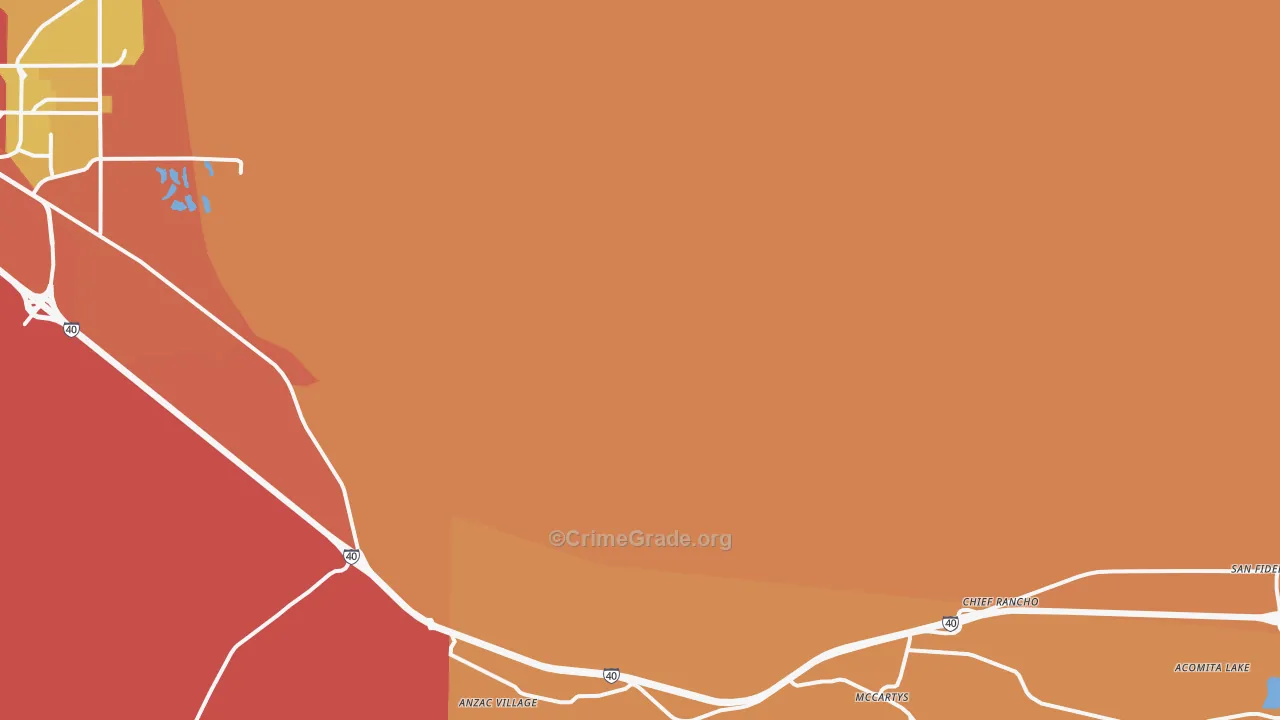 San Fidel, NM Map of Robbery Rates