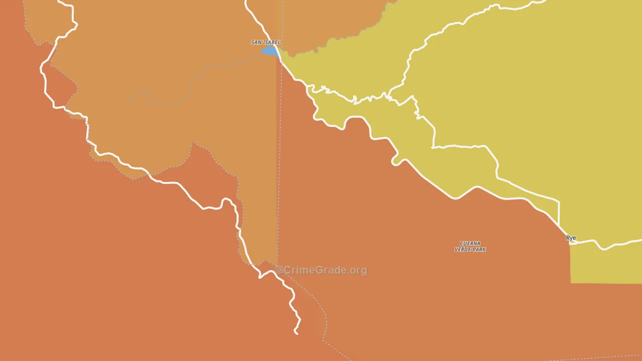 San Isabel, CO Map of Robbery Rates