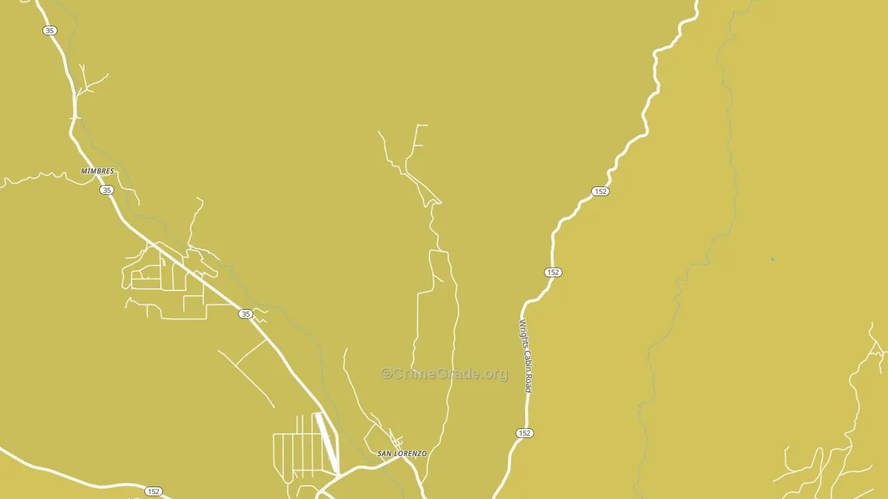 San Lorenzo, NM Map of Robbery Rates