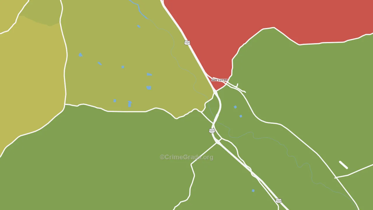 San Lucas, CA Map of Robbery Rates