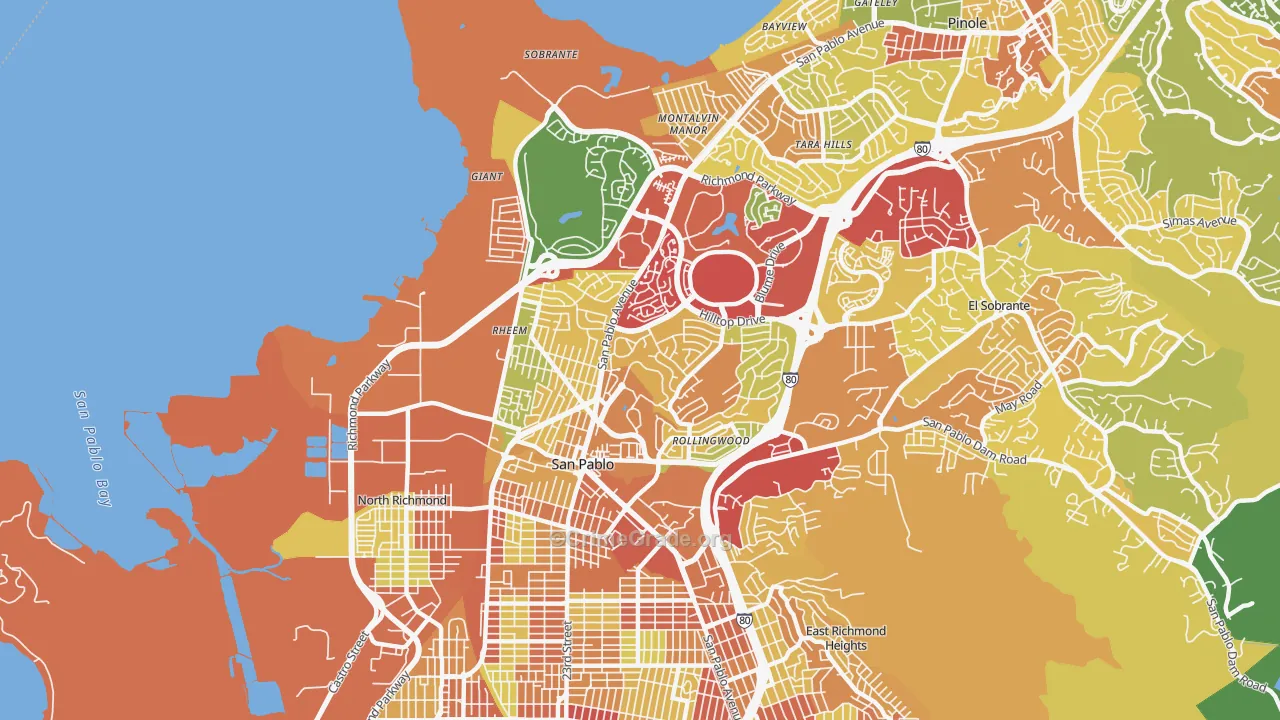 San Pablo, CA Map of Robbery Rates