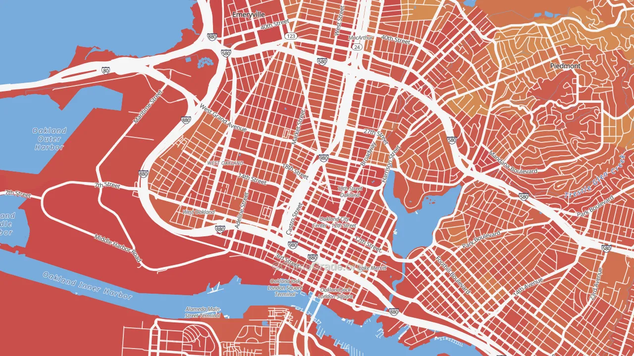 San Pablo Gateway, Oakland, CA Map of Robbery Rates