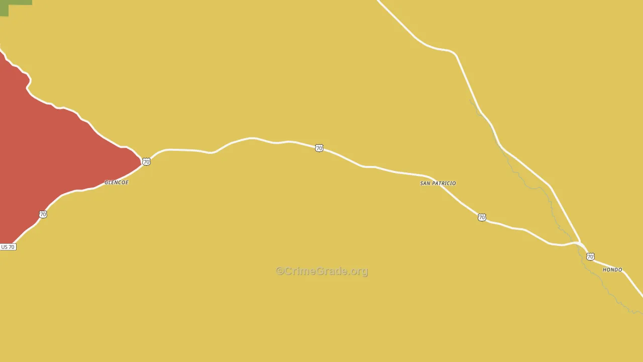 San Patricio, NM Map of Robbery Rates