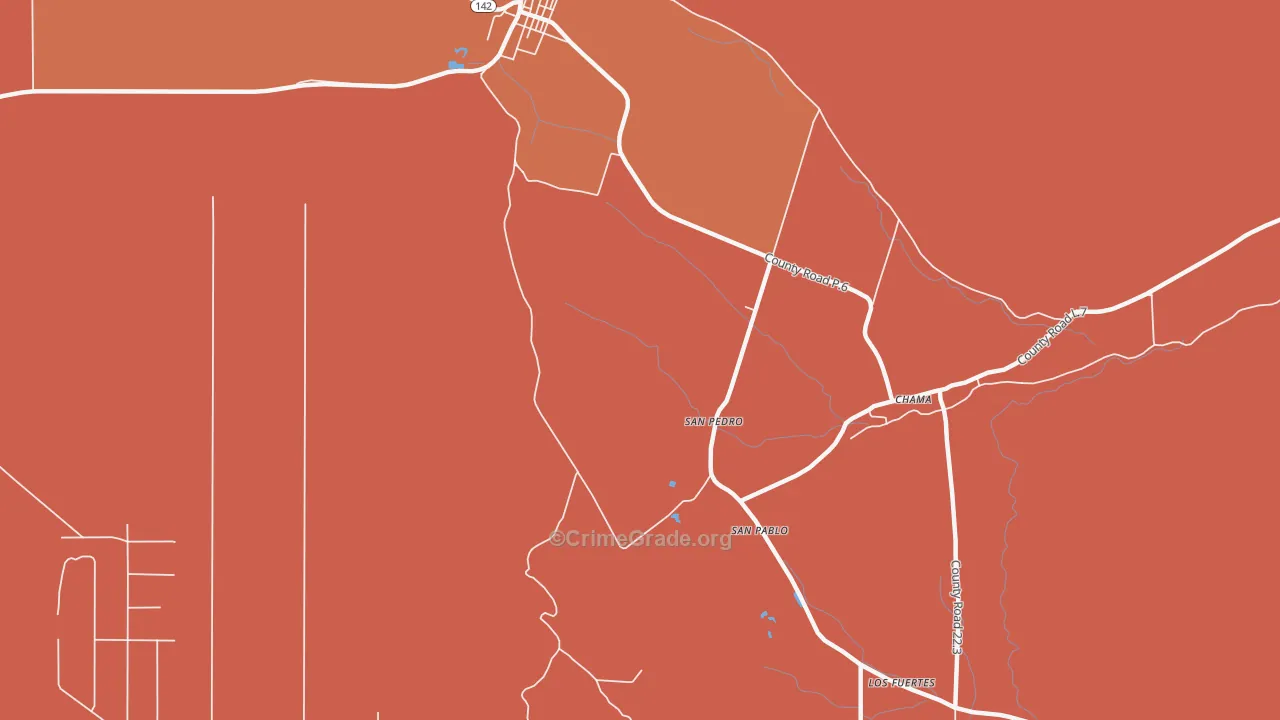 San Pedro, CO Map of Robbery Rates
