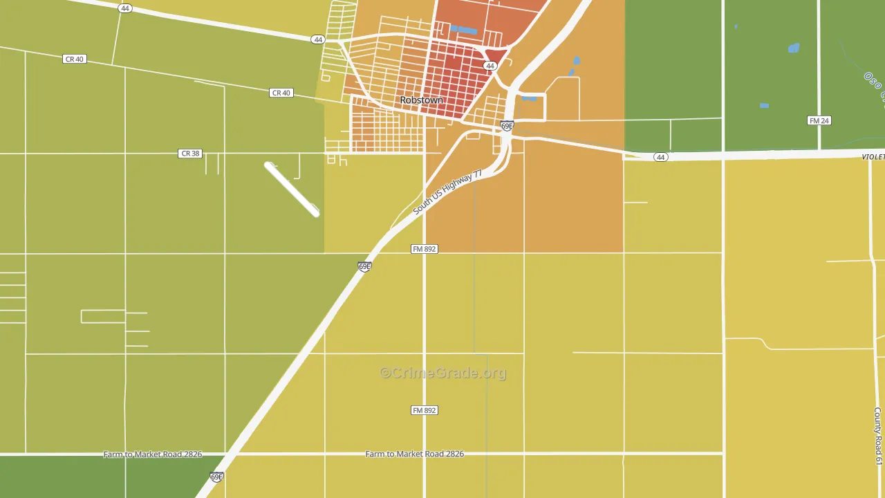 San Pedro, TX Map of Robbery Rates