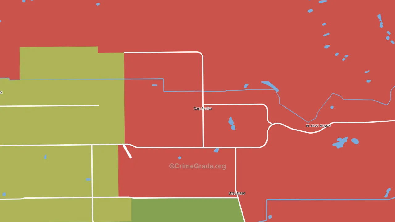 San Perlita, TX Map of Robbery Rates