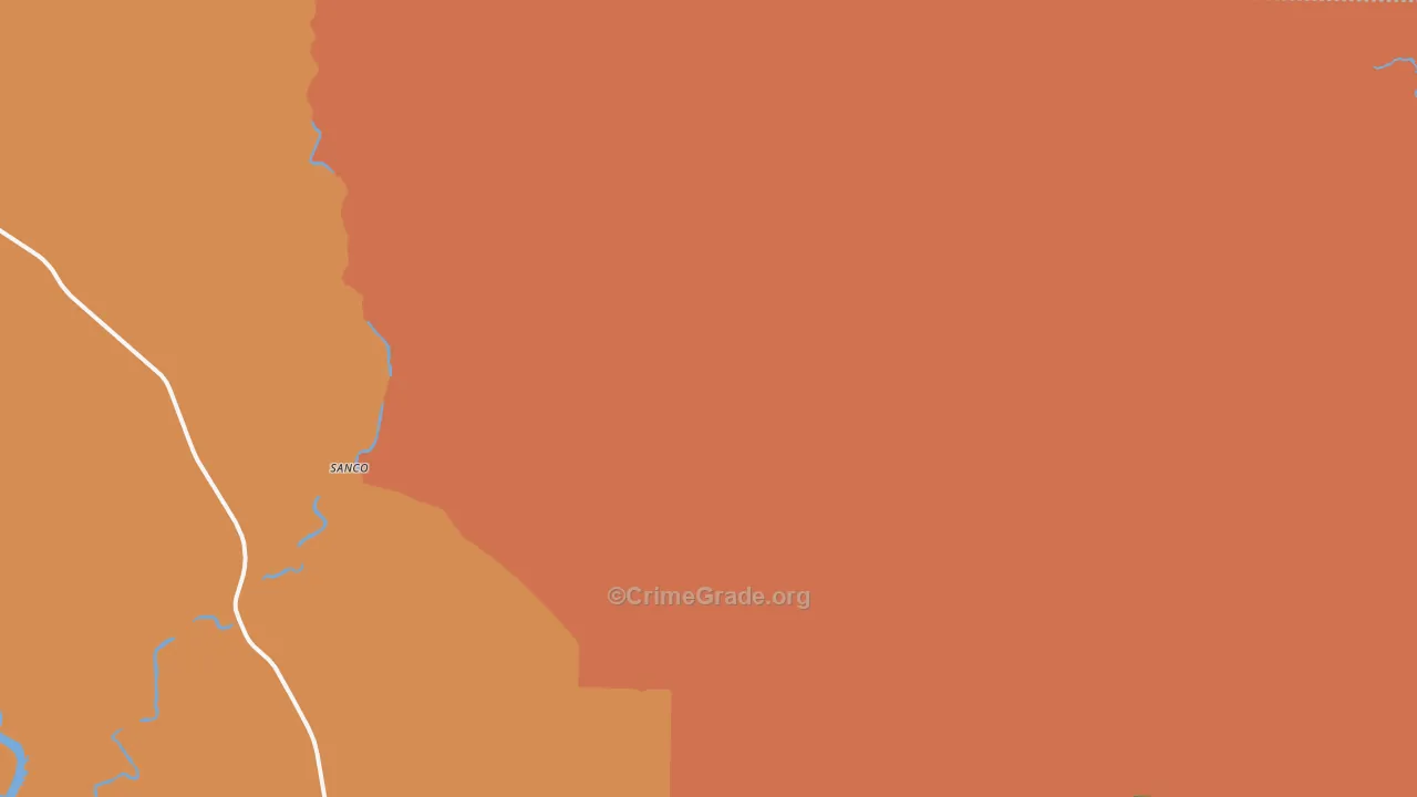 Sanco, TX Map of Robbery Rates