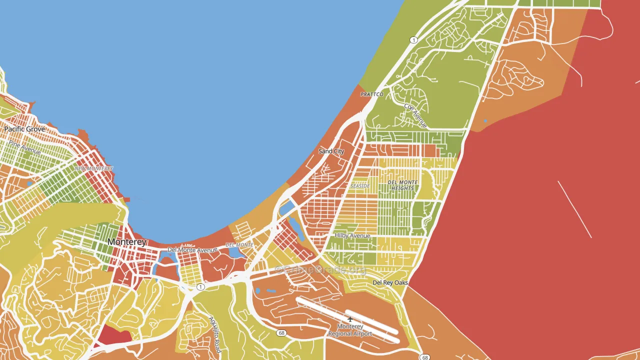 Sand City, CA Map of Robbery Rates