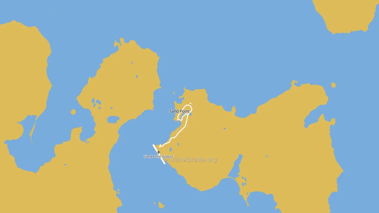 Sand Point, AK Map of Robbery Rates