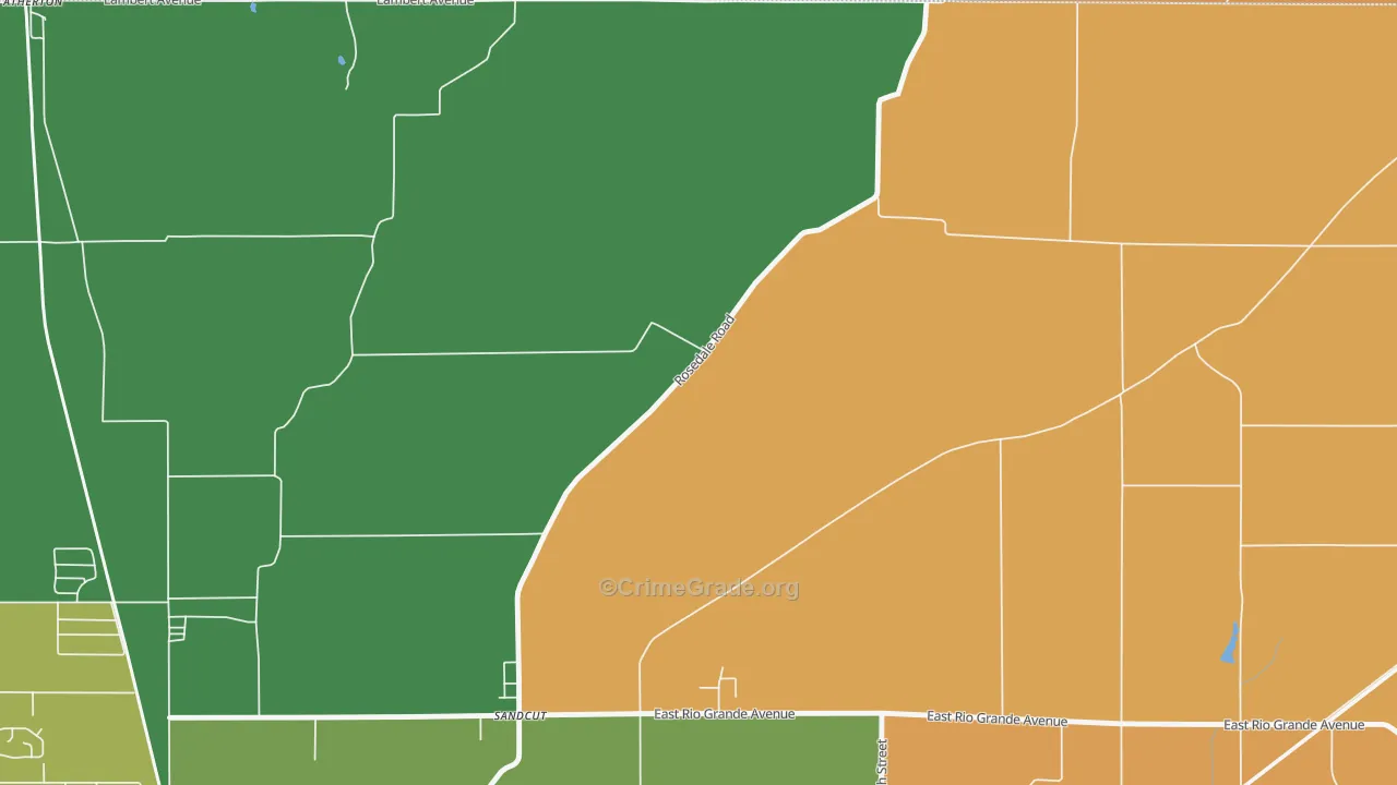 Sandcut, IN Map of Robbery Rates