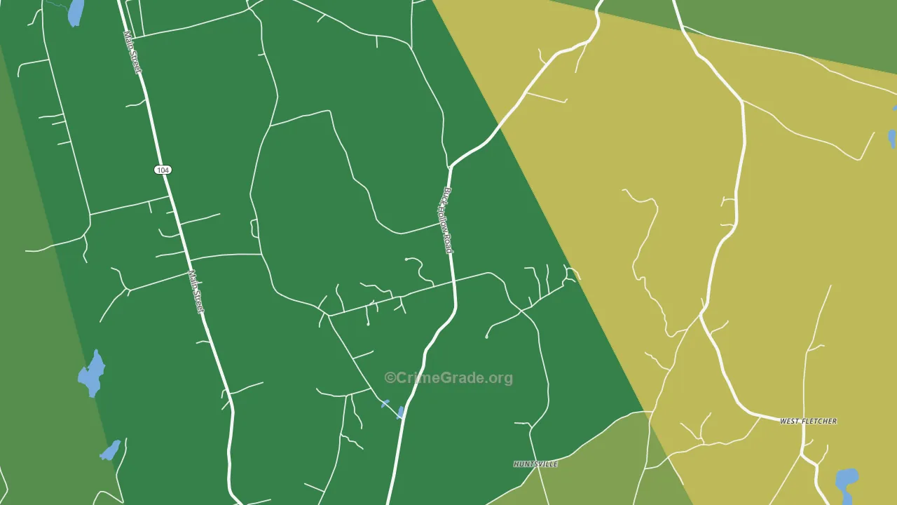 Sanderson Corner, VT Map of Robbery Rates