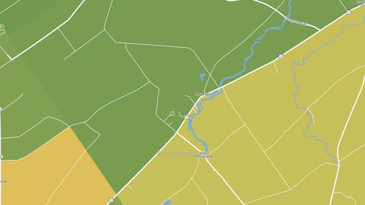 Sandfordville, NY Map of Robbery Rates