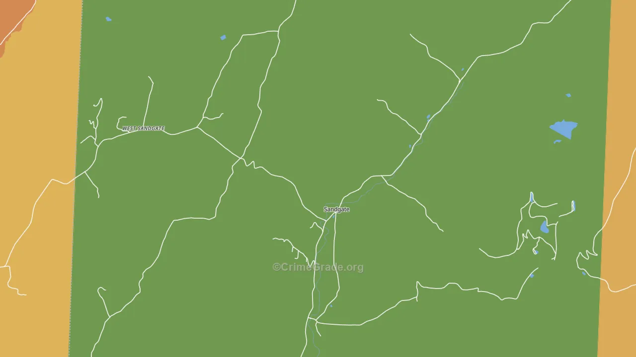 Sandgate, VT Map of Robbery Rates