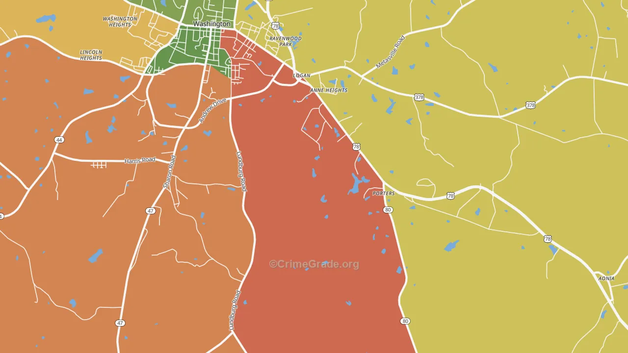 Sandtown, GA Map of Robbery Rates