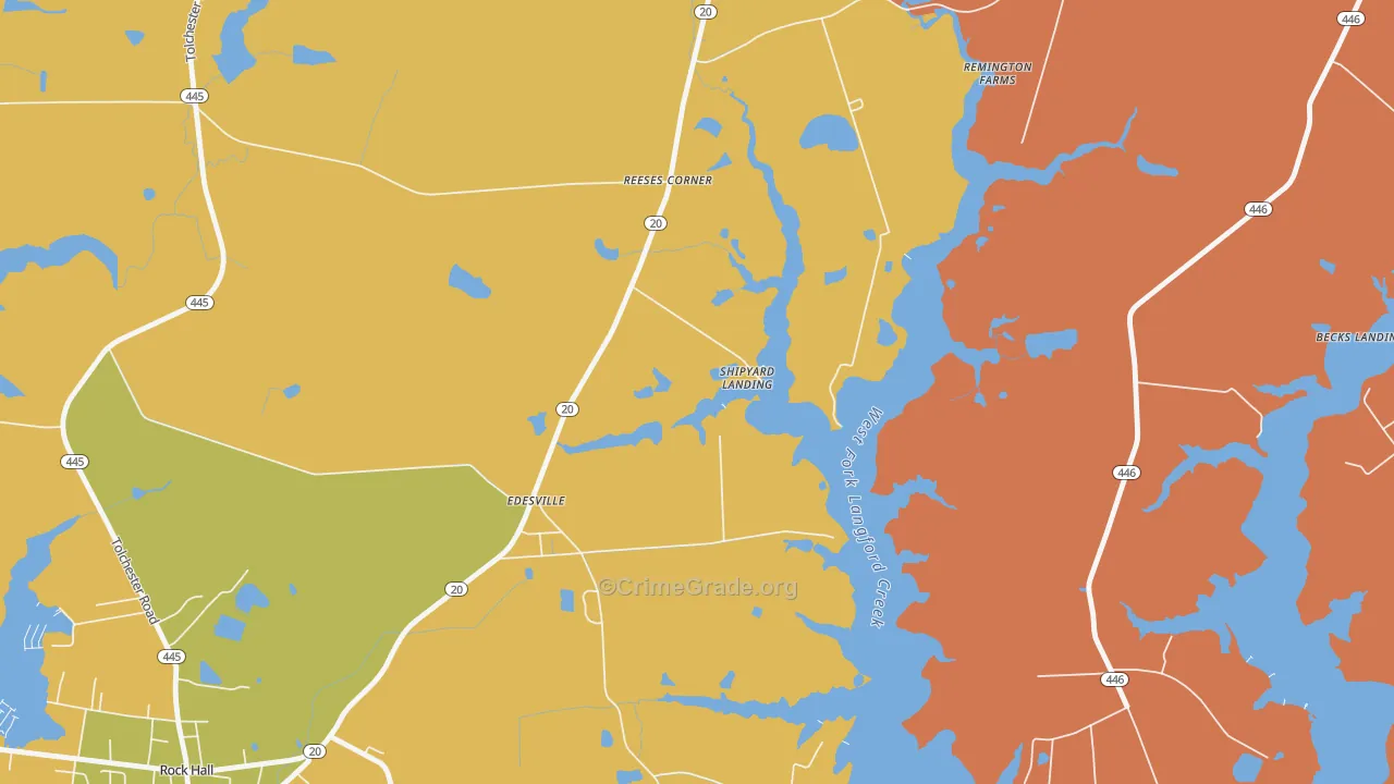 Sandy Bottom, MD Map of Robbery Rates