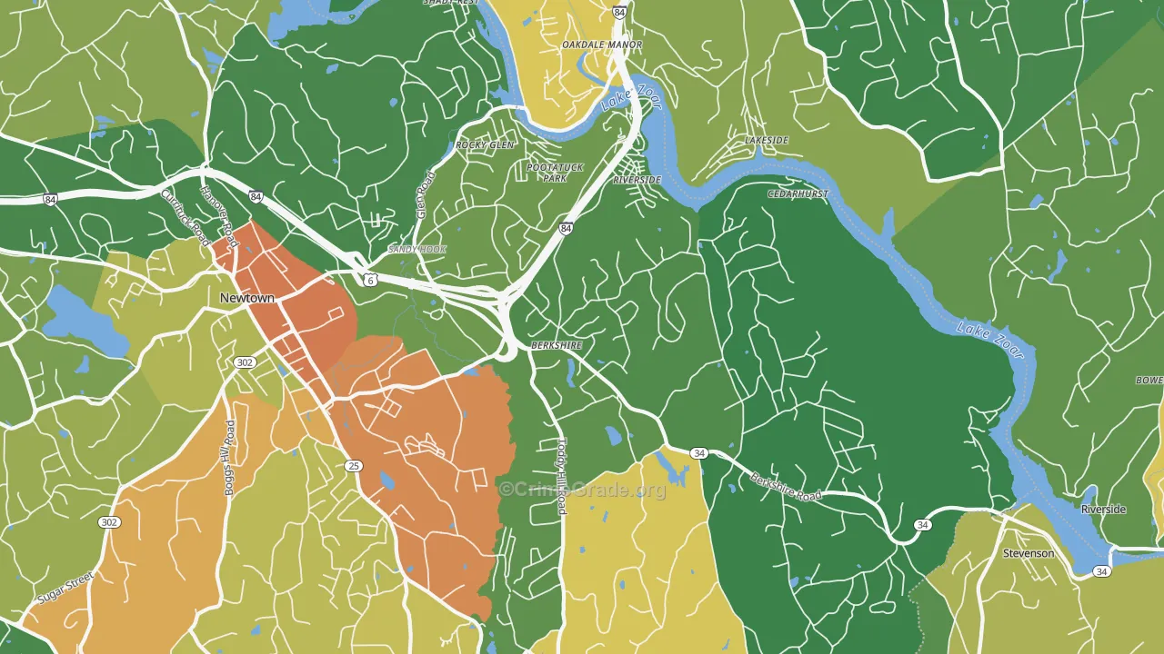 Sandy Hook, CT Map of Robbery Rates