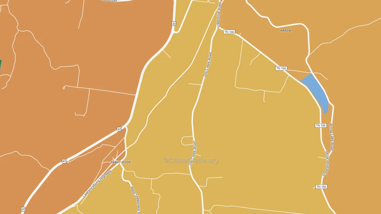 Sandy Hook, TN Map of Robbery Rates