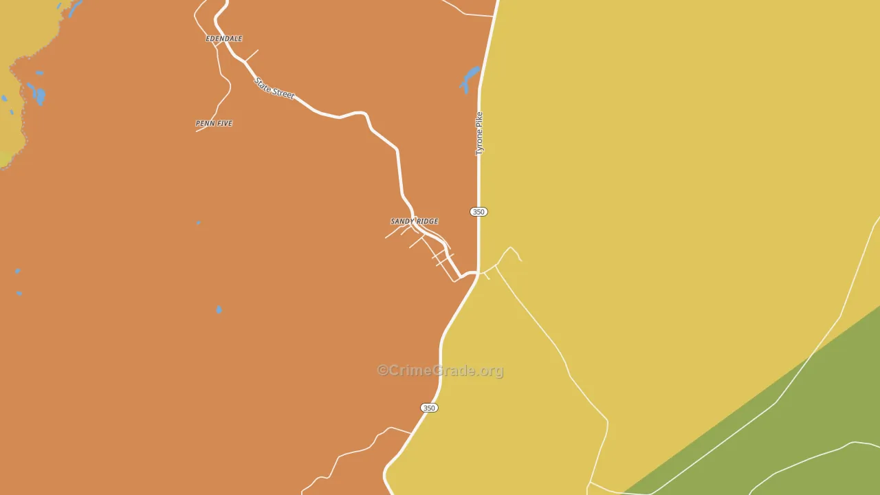 Sandy Ridge, PA Map of Robbery Rates