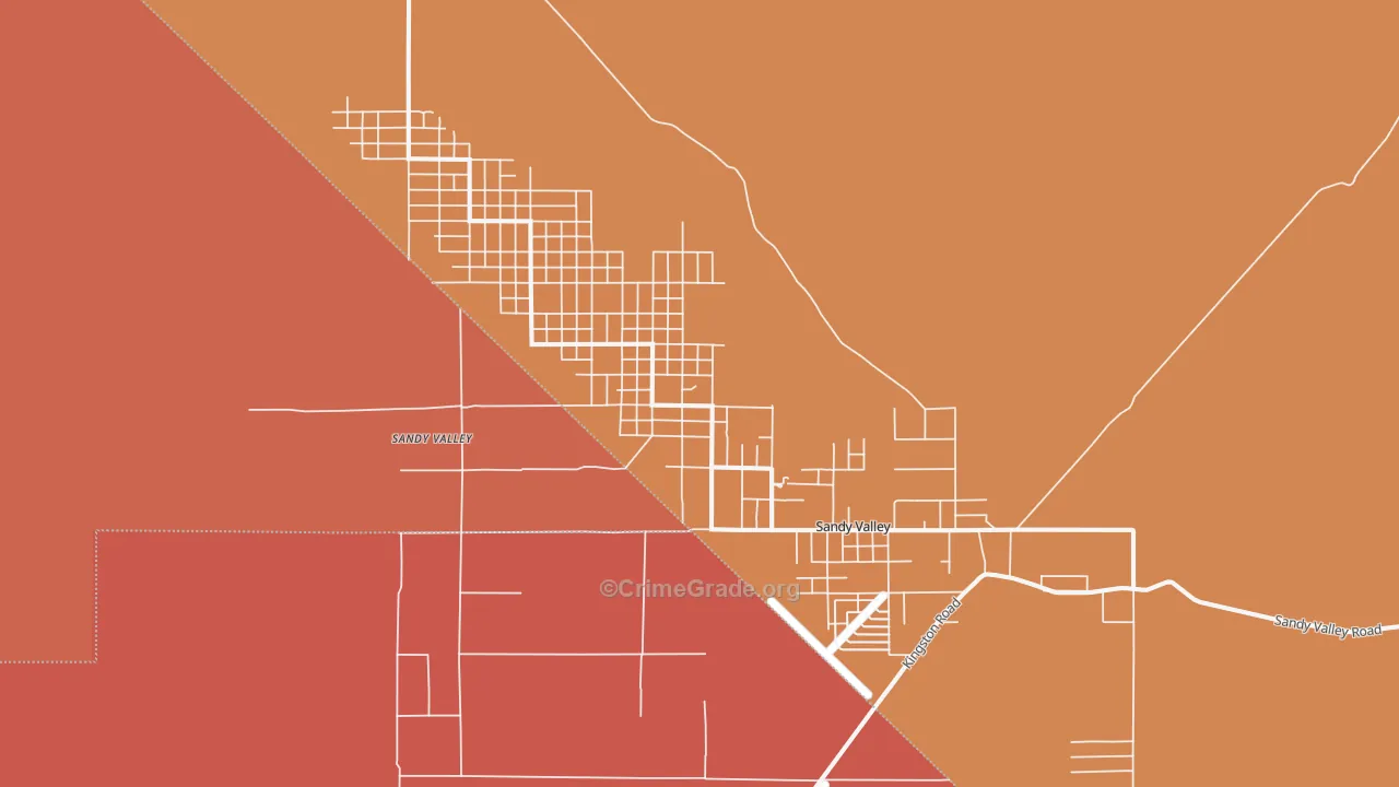 Sandy Valley, NV Map of Robbery Rates
