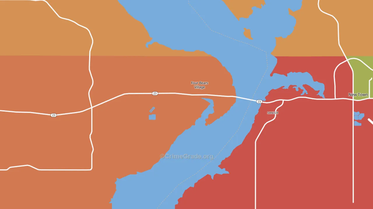Sanish, ND Map of Robbery Rates