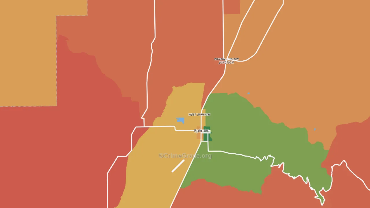 Sanpete County, UT Map of Robbery Rates