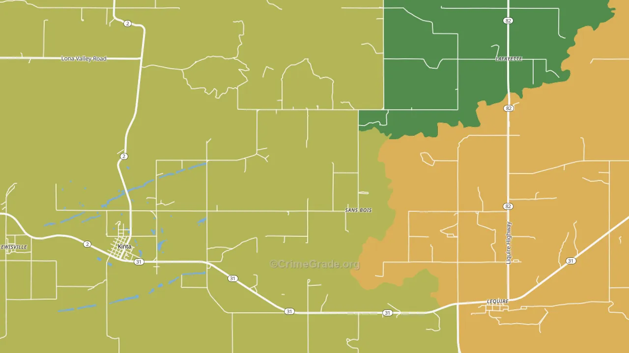 Sans Bois, OK Map of Robbery Rates