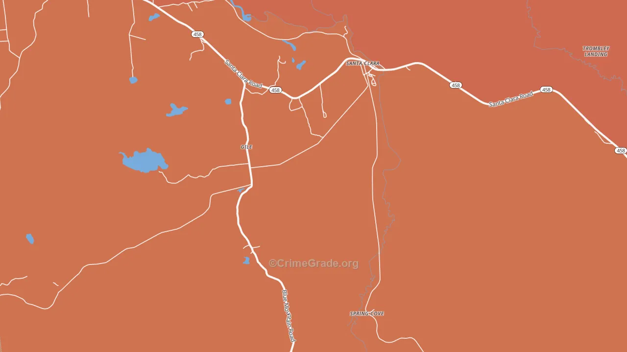 Santa Clara, NY Map of Robbery Rates