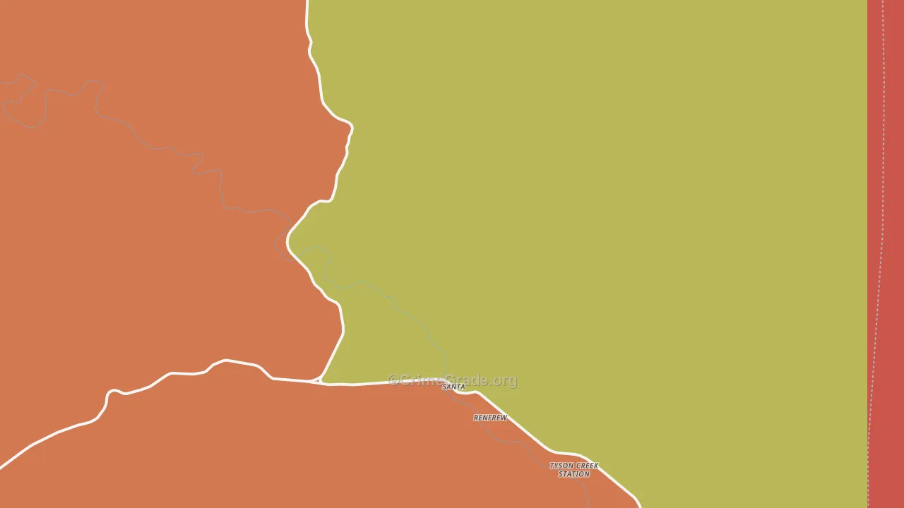 Santa, ID Map of Robbery Rates