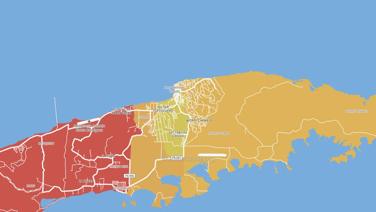 Santa Maria, PR Map of Robbery Rates