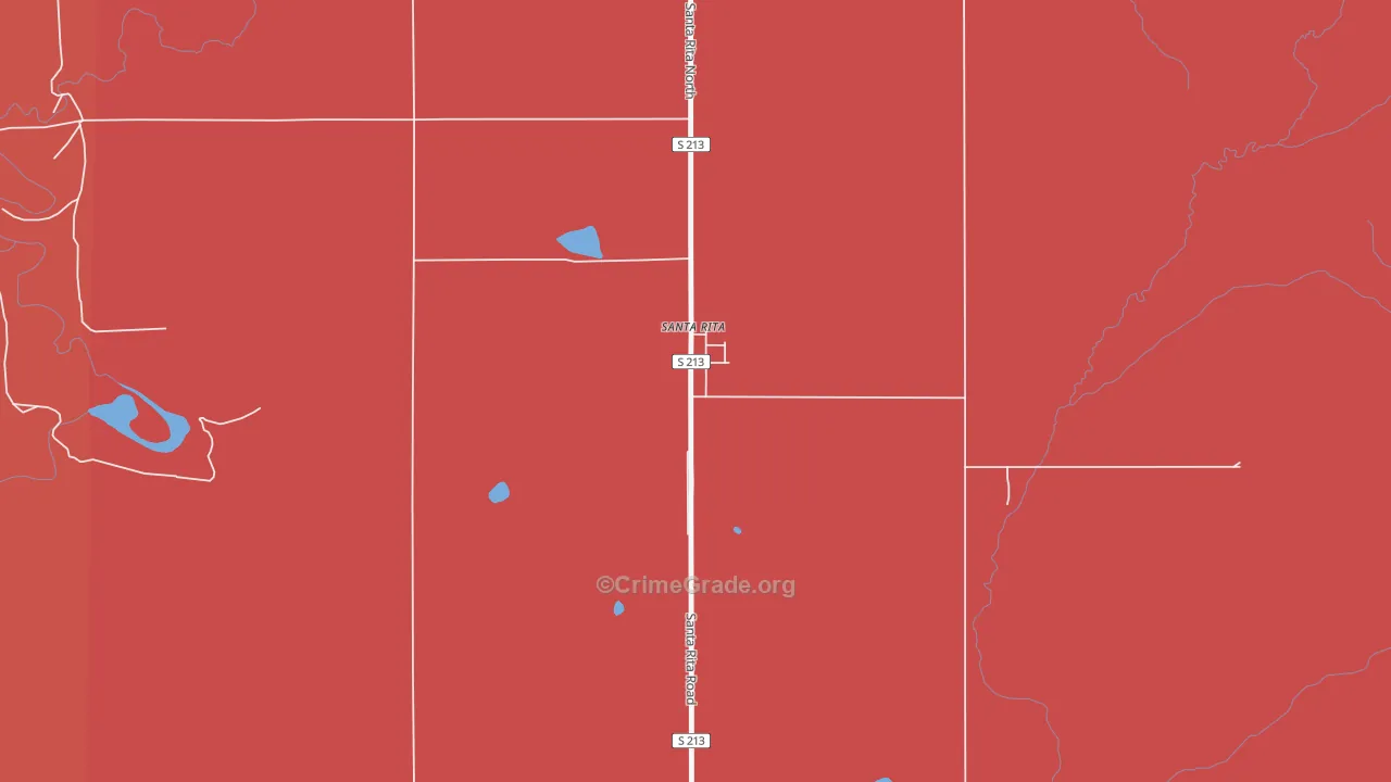 Santa Rita, MT Map of Robbery Rates