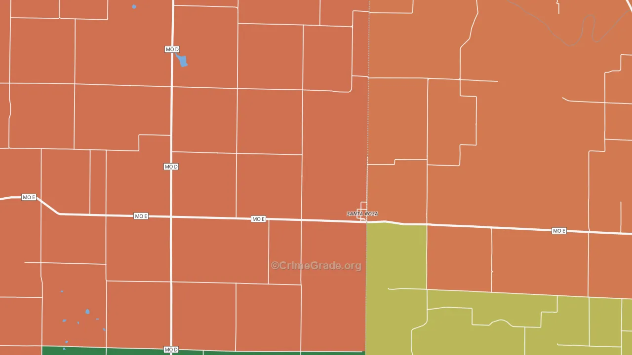 Santa Rosa, MO Map of Robbery Rates