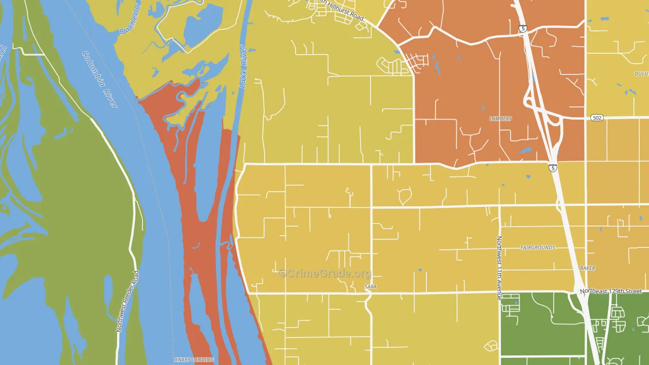 Sara, WA Map of Robbery Rates
