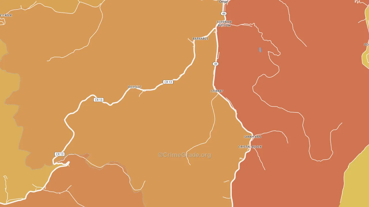 Sarah Ann, WV Map of Robbery Rates