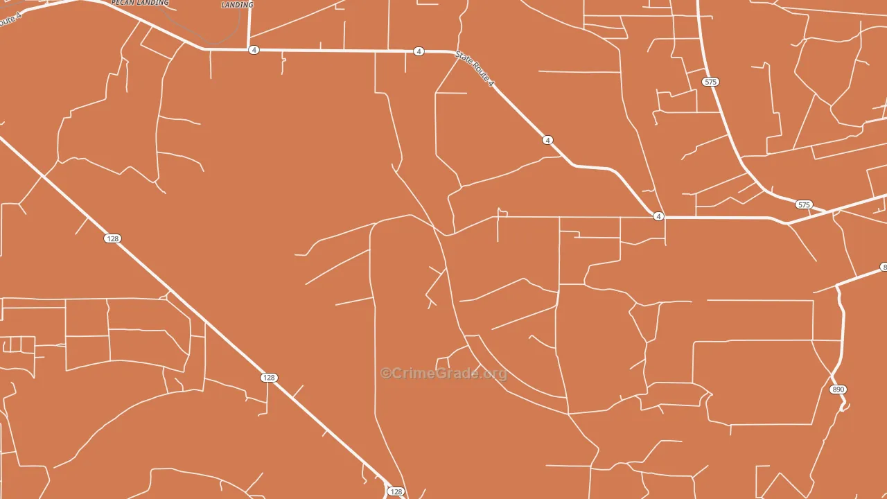 Saranac, LA Map of Robbery Rates