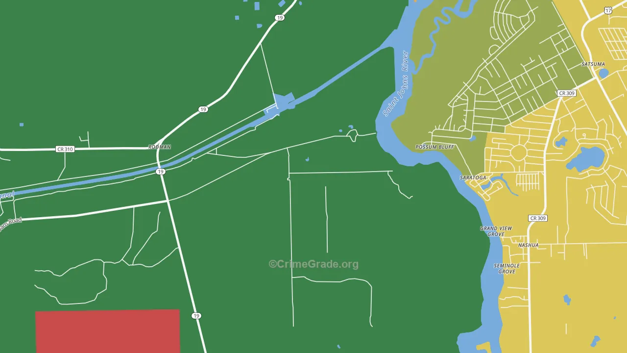 Saratoga, FL Map of Robbery Rates