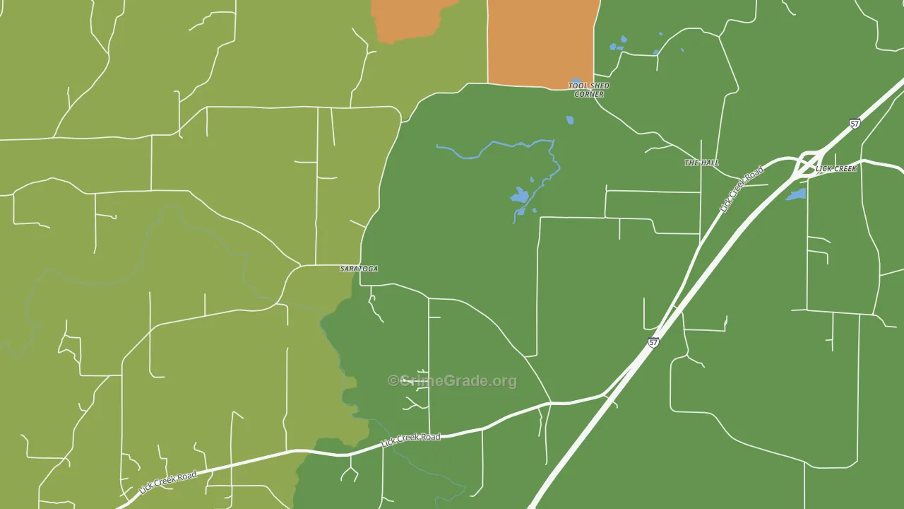 Saratoga, IL Map of Robbery Rates
