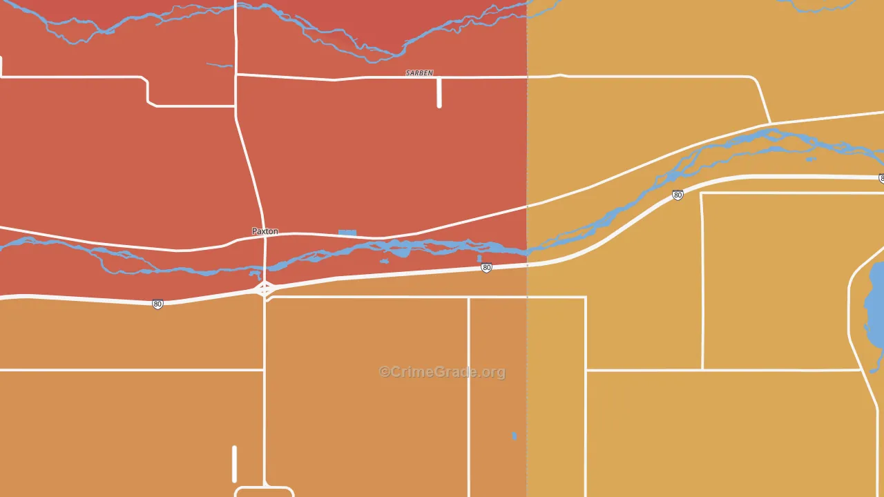 Sarben, NE Map of Robbery Rates