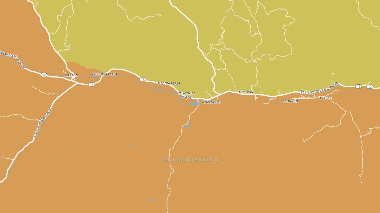 Sarcillo, CO Map of Robbery Rates