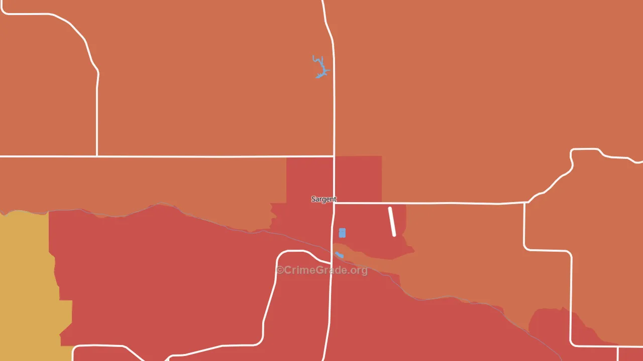 Sargent, NE Map of Robbery Rates