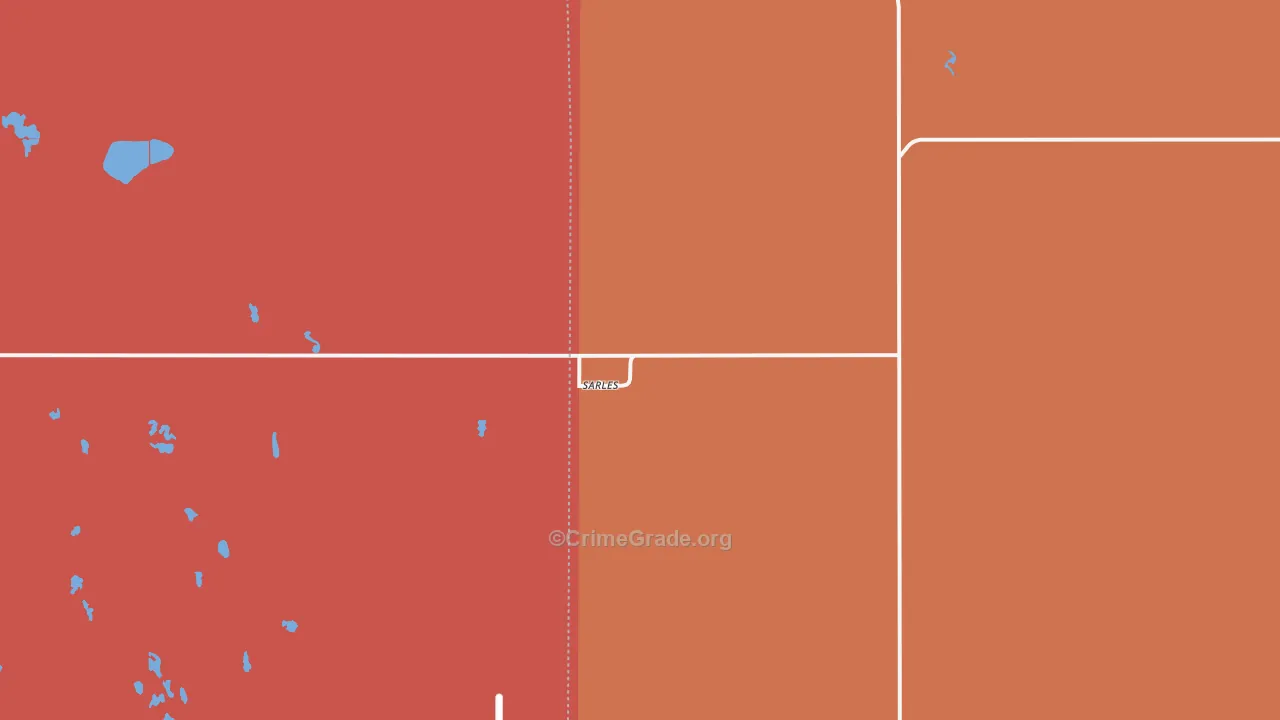 Sarles, ND Map of Robbery Rates