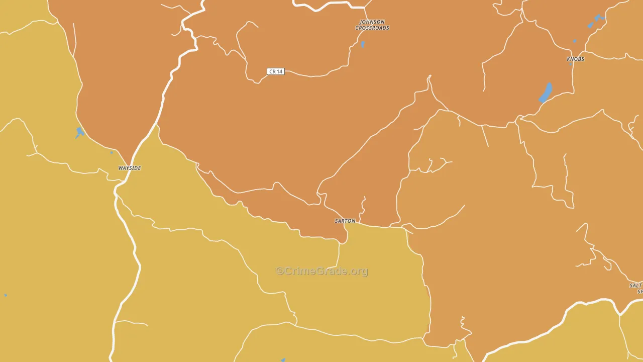 Sarton, WV Map of Robbery Rates