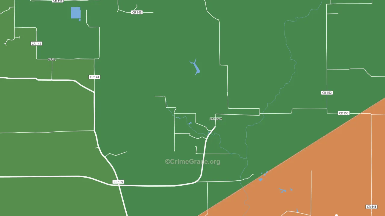 Saturn, TX Map of Robbery Rates