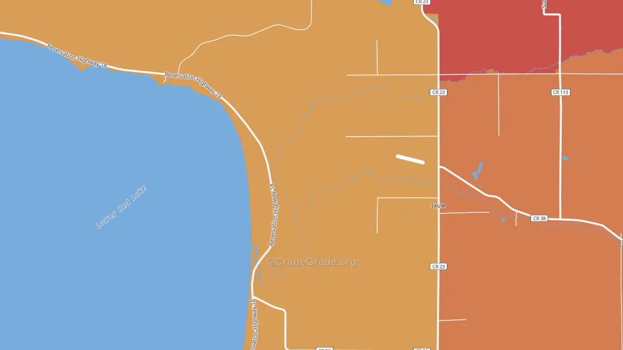 Saum, MN Map of Robbery Rates