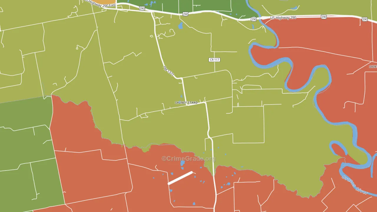 Sauney Stand, TX Map of Robbery Rates