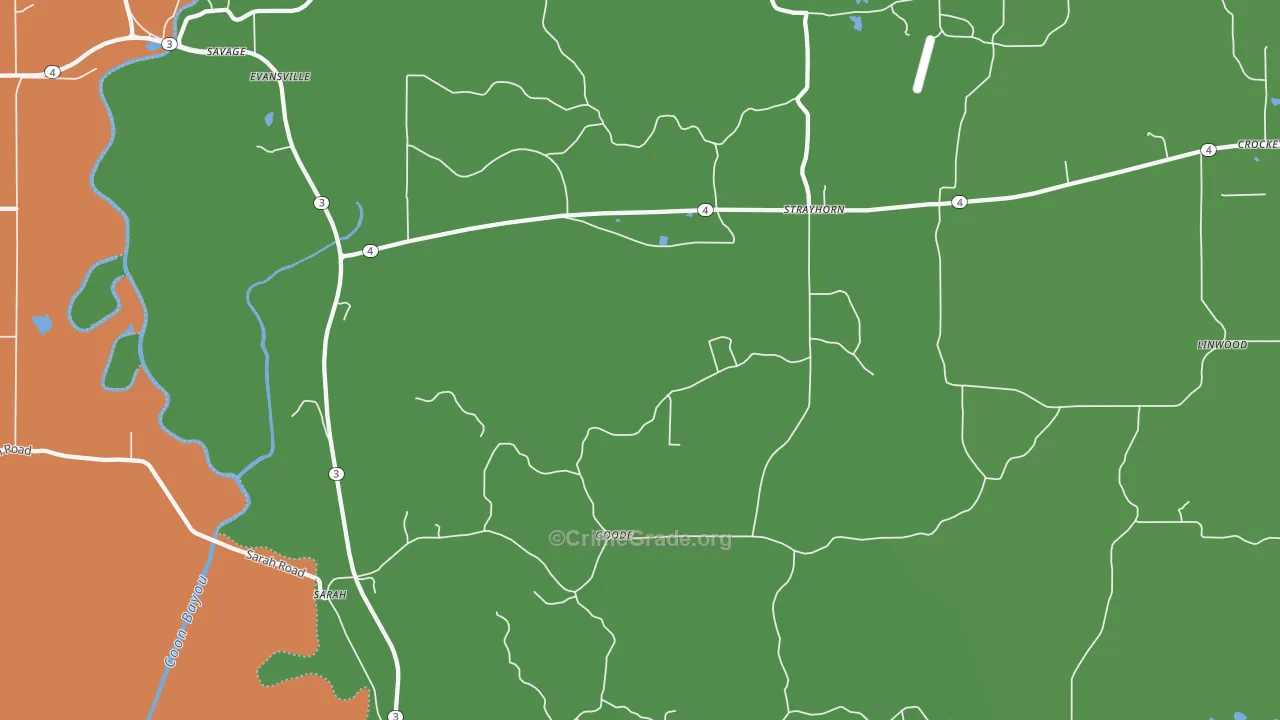 Savage, MS Map of Robbery Rates