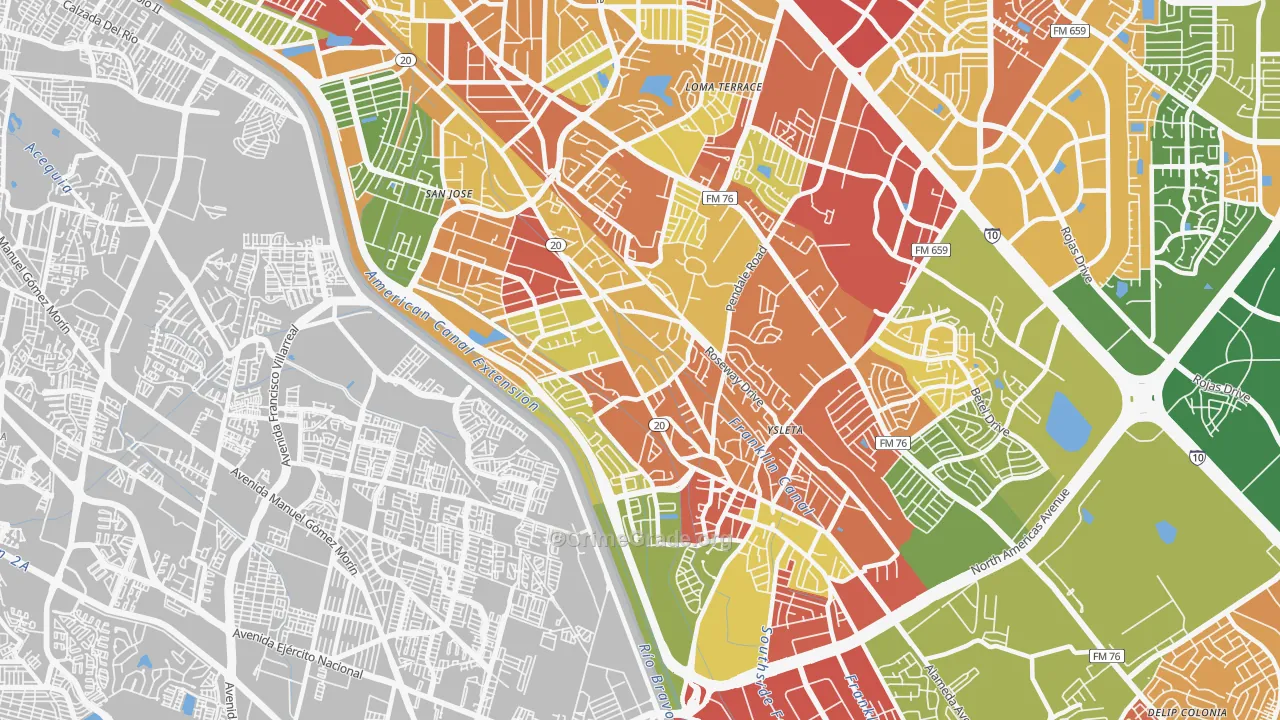 Save The Valley 21, El Paso, TX Map of Robbery Rates