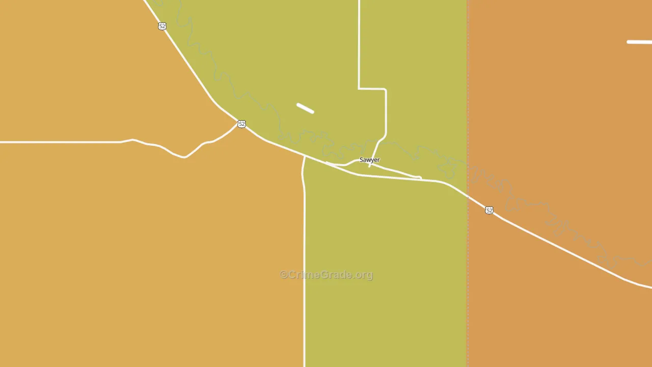 Sawyer, ND Map of Robbery Rates