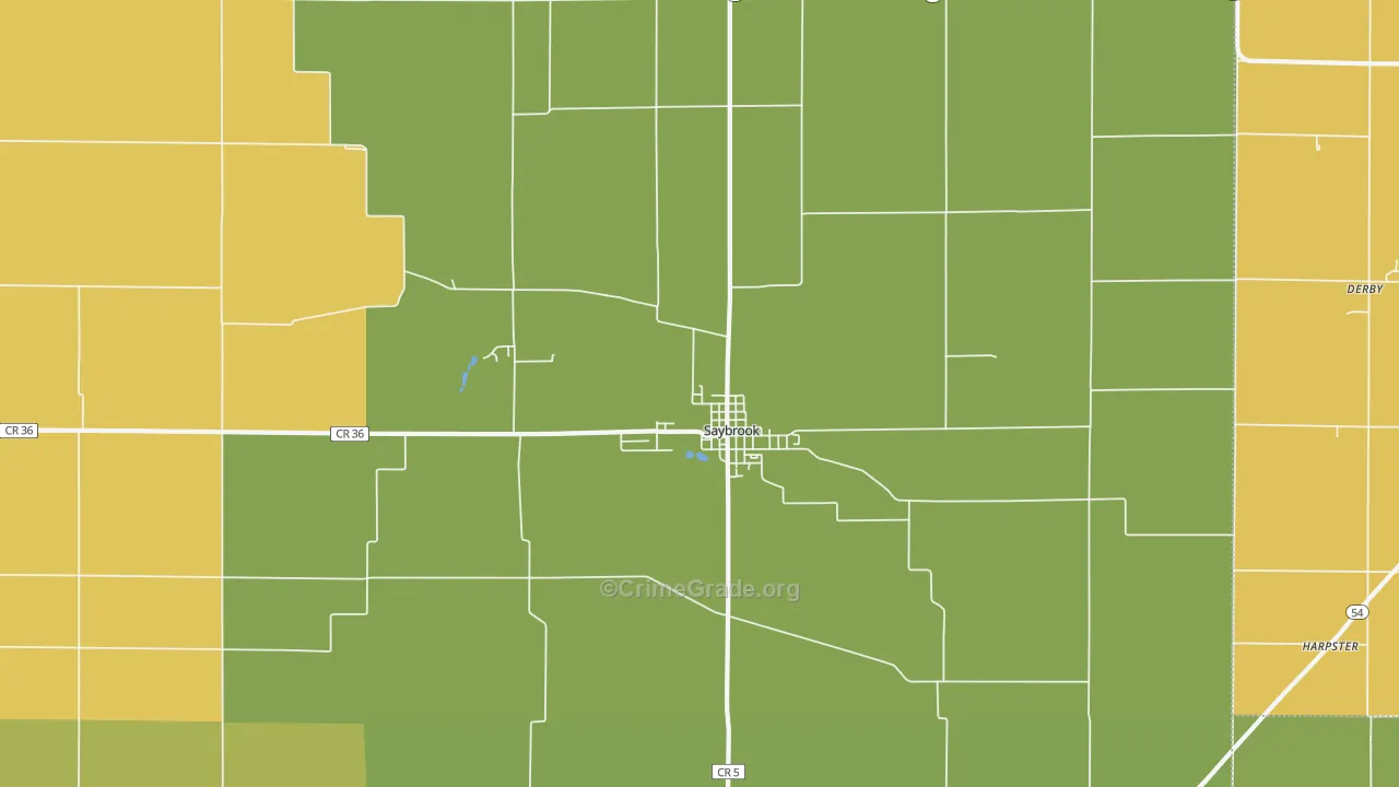 Saybrook, IL Map of Robbery Rates